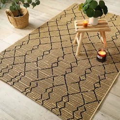Tapis Salon / Terrasse - Scandinave - Marron et noir - 80 x 150 cm