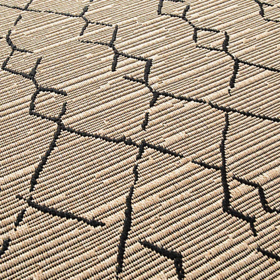 Tapis Salon / Terrasse - Scandinave - Marron et noir - 80 x 150 cm