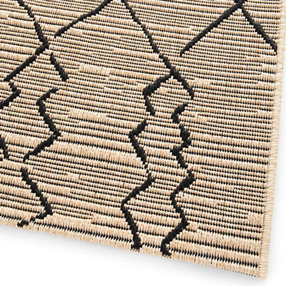 Tapis Salon / Terrasse - Scandinave - Marron et noir - 80 x 150 cm