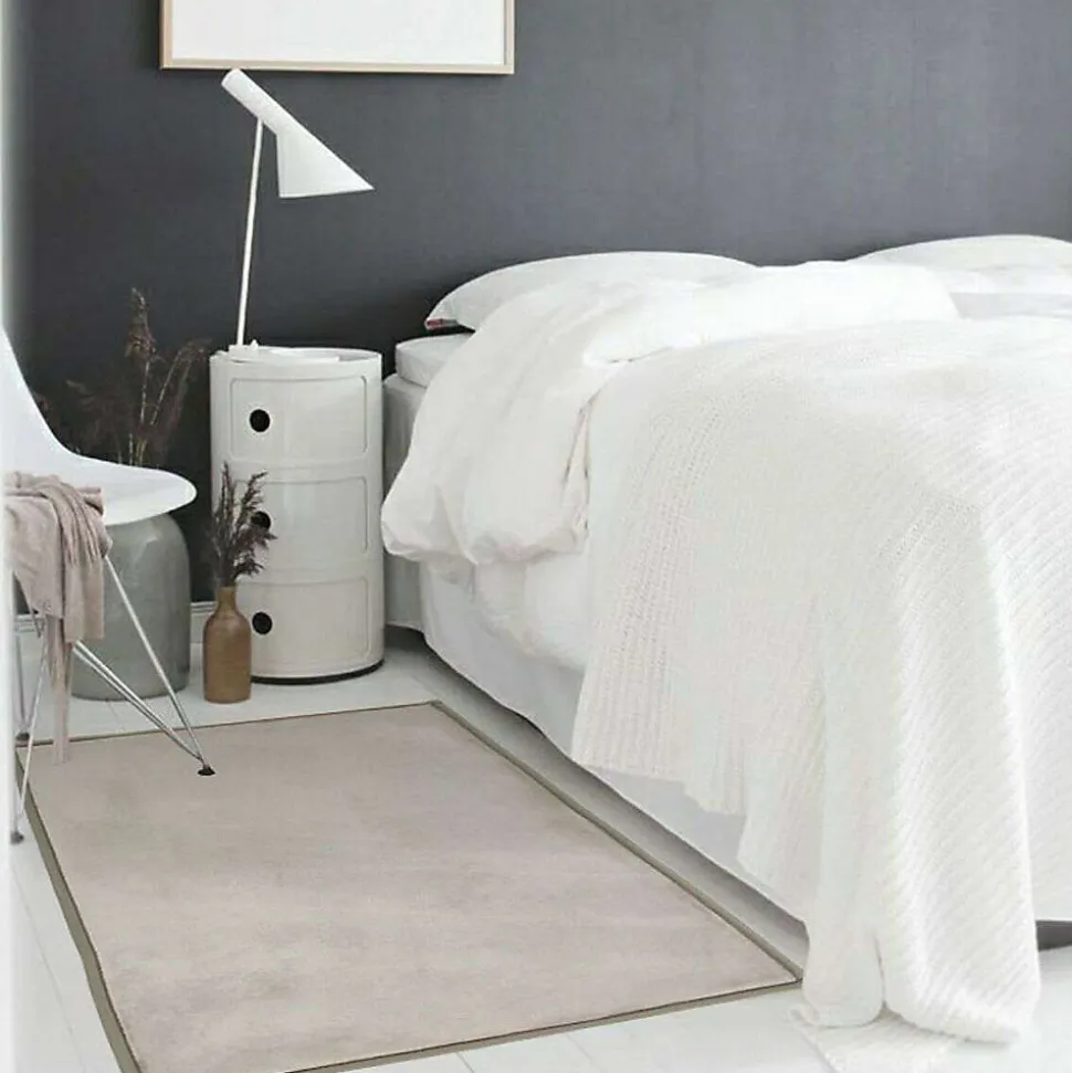 Tapis salon aspect velours extra-doux écru 60x120