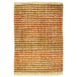 Tapis salon bi-texture beige orange 60x90