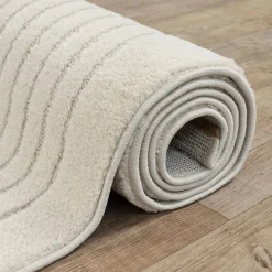 Tapis salon DEMILU Tapis doux en relief, crème