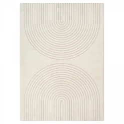 Tapis salon DEMILU Tapis doux en relief, crème