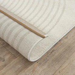 Tapis salon DEMILU Tapis doux en relief, crème