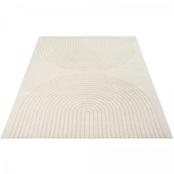 Tapis salon DEMILU Tapis doux en relief, crème