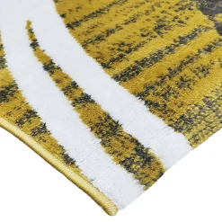 Tapis salon effet laineux motifs arches jaune gris 160x230