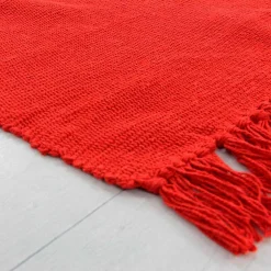 Tapis salon en coton rouge 150x200