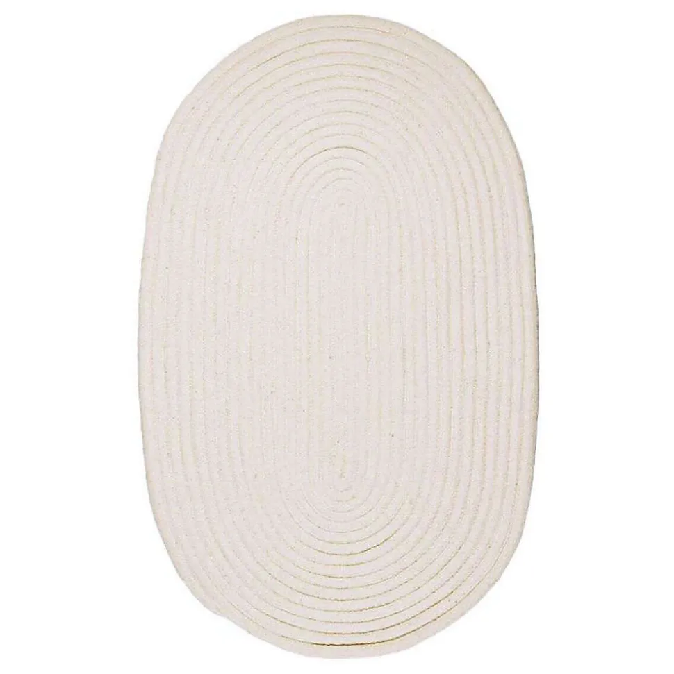 Tapis salon en coton réversible effet cordage écru 50x80