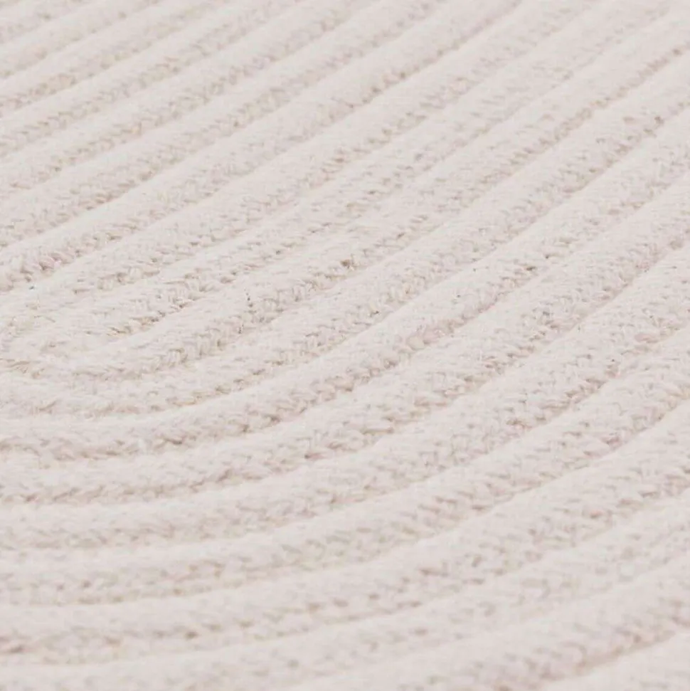 Tapis salon en coton réversible effet cordage écru 50x80