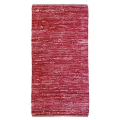 Tapis salon en cuir tressé burgundy 60x120