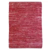 Tapis salon en cuir tressé burgundy 160x230