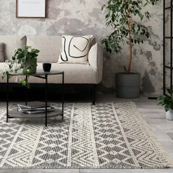 Tapis salon et chambre à franges pure laine SAGRA 120x170 cm