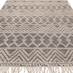 Tapis salon et chambre à franges pure laine SAGRA 120x170 cm