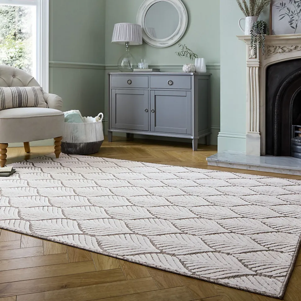 Tapis salon et chambre moderne tissé plat LEAVO 200x290 cm