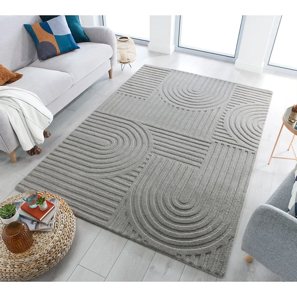 Tapis salon et chambre pure laine fait main SUNRISE 120x170 cm