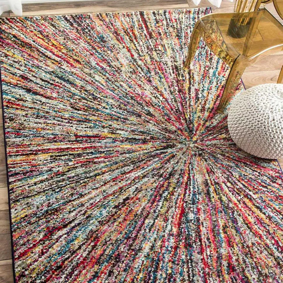 Tapis salon et chambre tissé motif ethnique LYN6 IMPACT, multicolore