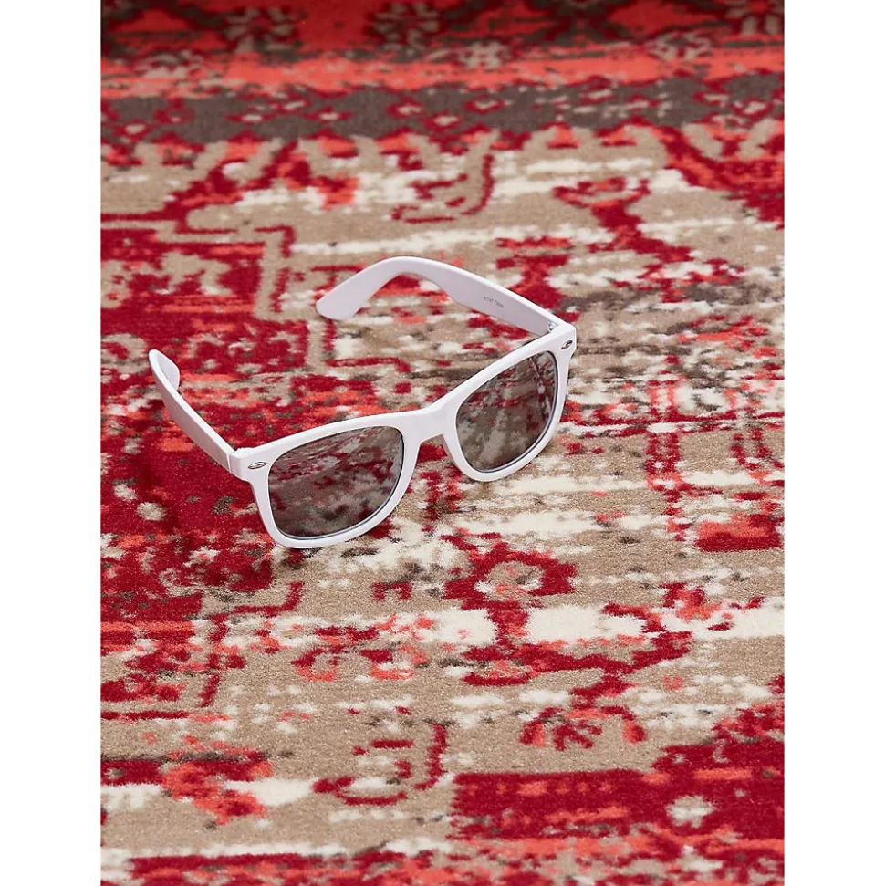 Tapis salon et chambre tissé motif ethnique WORKYPATCH, rouge