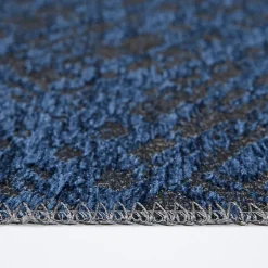 Tapis salon et chambre tissé motif faux uni TEREMINDE, bleu, gris