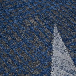 Tapis salon et chambre tissé motif faux uni TEREMINDE, bleu, gris