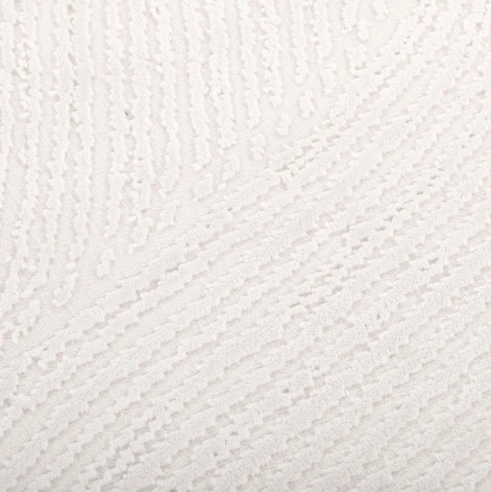 Tapis salon et chambre tissé motif faux uni DAMCIA, crème