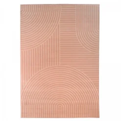 Tapis salon et chambre tissé motif géométrique LYN49 ARCROL, rose