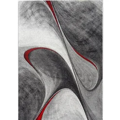 Tapis salon et chambre tissé motif géométrique MILAR, rouge