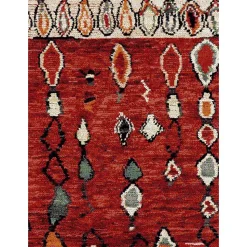 Tapis salon et chambre tissé motif berbère MO 75, rouge