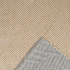Tapis salon et chambre tissé motif géométrique CEROTEO, beige