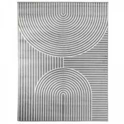 Tapis salon et chambre tissé motif géométrique LYN49 ARCRIL, gris