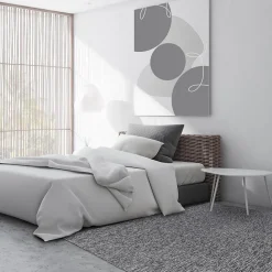 Tapis salon et chambre tissé motif uni SAKRDA, gris