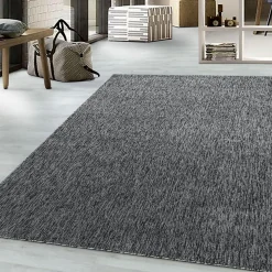 Tapis salon et chambre tissé motif uni SAKRDA, gris