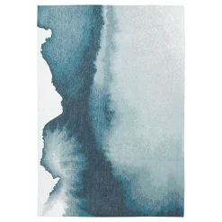 Tapis salon et chambre tissé plat BLUE MIRAGE Diam 140 cm