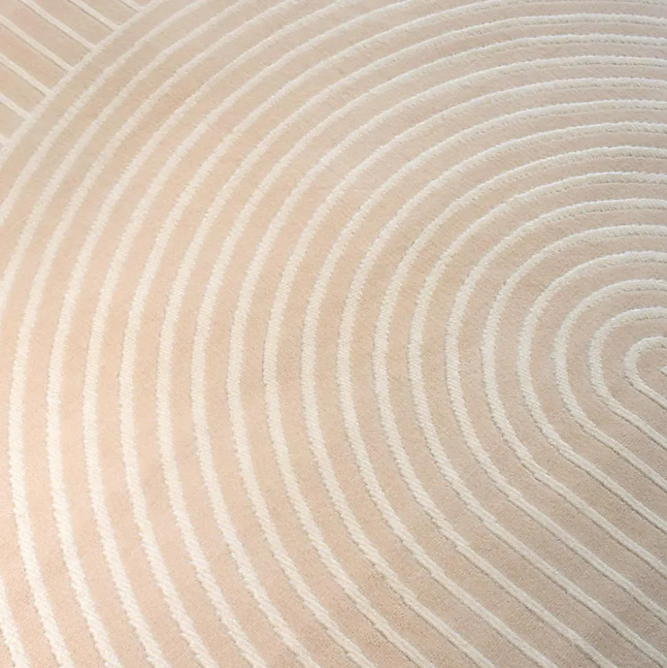 Tapis salon et chambre tissé motif géométrique LYN49 ARCROL, beige