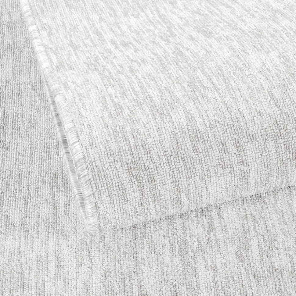Tapis salon et chambre tissé motif uni SAKRDA, écru