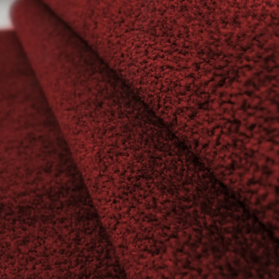 Tapis salon et chambre tissé motif uni SOULA, rouge