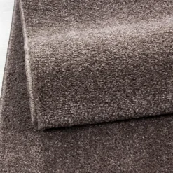 Tapis salon et chambre tissé motif uni SOULA, marron
