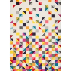 Tapis salon et chambre tissé motif géométrique LYN6 BOUTIK, multicolore