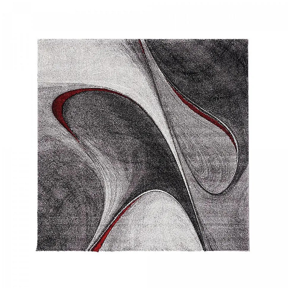 Tapis salon et chambre tissé motif géométrique LYN8 MADILA, rouge