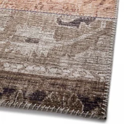 Tapis salon et chambre tissé motif géométrique VIVACE 9, beige, bleu, rose