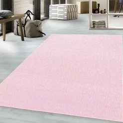 Tapis salon et chambre tissé motif uni SAKRDA, rose