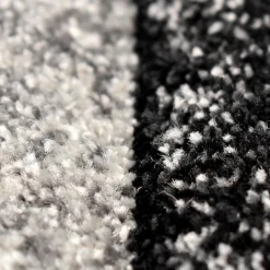 Tapis salon et chambre tissé motif géométrique LYN8 GEOME, Gris, noir