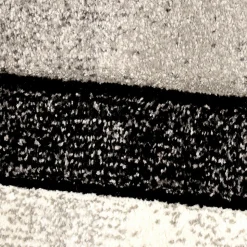 Tapis salon et chambre tissé motif géométrique LYN8 GEOME, Gris, noir