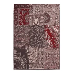 Tapis salon et chambre tissé motif baroque LYN1 NYBRO, gris