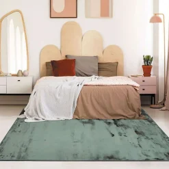 Tapis salon extra-doux effet velours vert foncé 160x230