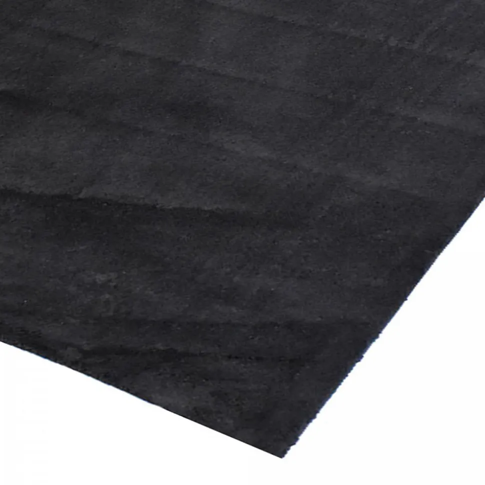 Tapis salon LYN10 LAVABLE, soft et soyeux, tapis uni à l'aspect Shaggy, noir