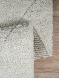 Tapis salon poils longs nordique - Crème - 200 x 290 cm - Bahar Shaggy