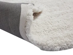 Tapis shaggy à poils longs bords ondulés - 160 x 230 cm - Blanc - NERIDA