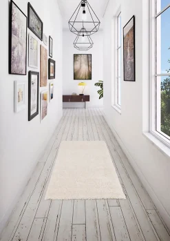 Tapis shaggy Coltrane L. 150 x l. 80 x ep. 3 cm crème GoodHome