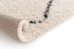 Tapis Shaggy Coltrane motif Berbère L. 60 x l. 90 x ep. 3 cm beige GoodHome