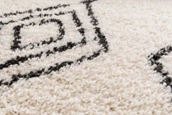 Tapis Shaggy Coltrane motif Berbère L. 60 x l. 90 x ep. 3 cm beige GoodHome